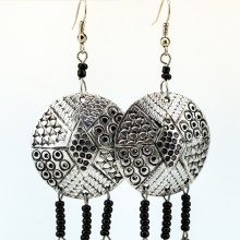 Recycled Round aluminium Maasai Bead Earrings 233-100