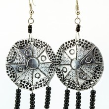 Recycled Round aluminium Maasai Bead Earrings 232-100