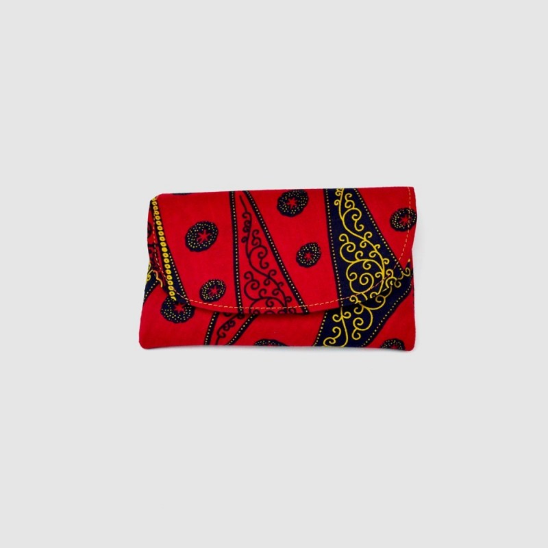 Small Red Kitenge Fabric Clutch