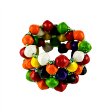 Recycled Multi-Color Paper Bead Elastic Bracelet