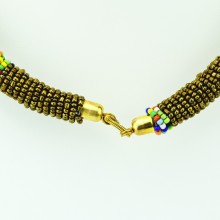 Maasai Gold with Multi Color Bead Necklace