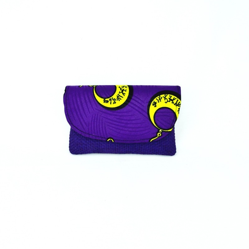 Small Purple Jute Kitenge Fabric Clutch