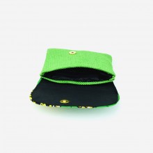 Small Light Green Jute Kitenge Fabric Clutch