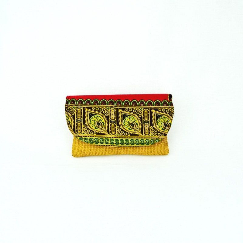 Small Yellow Jute Kitenge Fabric Clutch