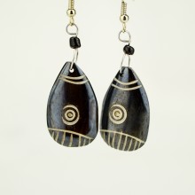 Tear drop Brown Bone earrings