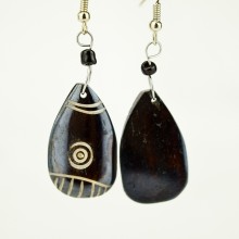 Tear drop Brown Bone earrings