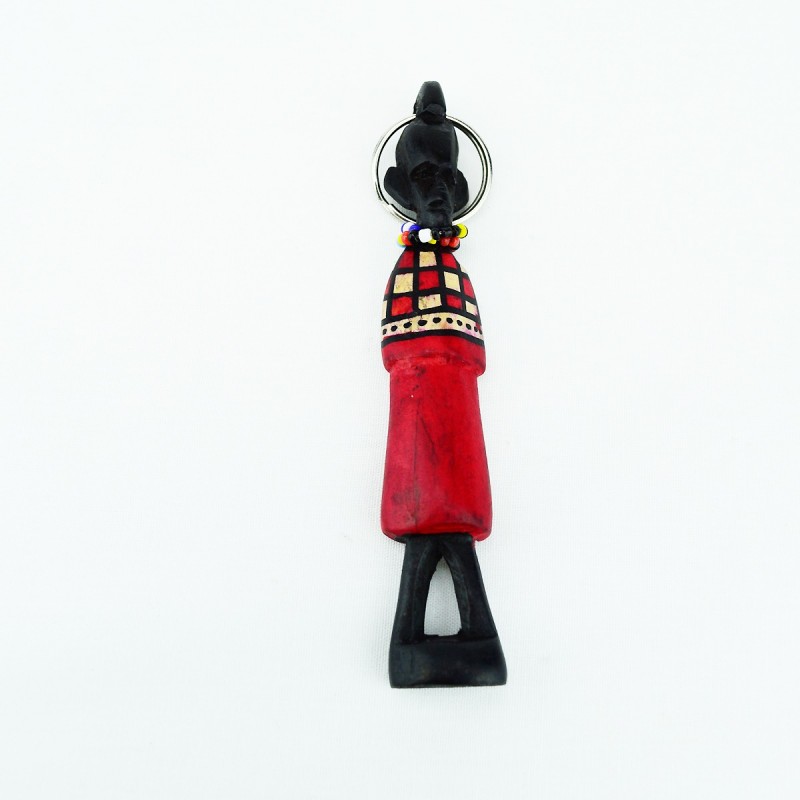 Hand carved Wood Maasai Keychain