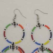 Multi Color Maasai Bead Loop Earring