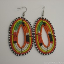 Maasai Tear Drop Earrings Orange