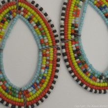 Maasai Multi Color Tear Drop Earrings Blue