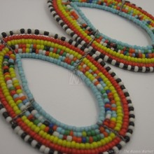 Maasai Multi Color Tear Drop Earrings Blue