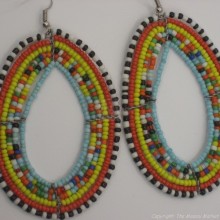 Maasai Multi Color Tear Drop Earrings Blue