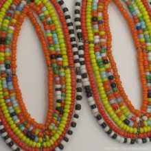 Maasai Multi Color Tear Drop Earrings Orange