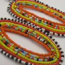 Maasai Multi Color Tear Drop Earrings Orange