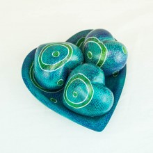 Kisii Soapstone Handcarved Hearts and Bowl Set
