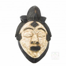 Wooden African Punu Gabon  Mask 15"