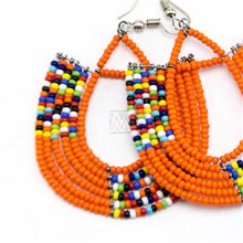 Maasai Glass Beads Multi Color Earrings MM-651-83