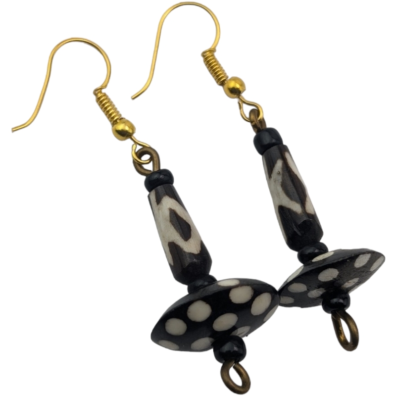 Nuru Batik Print Bone Earrings