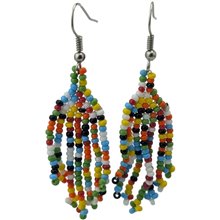 Maasai Elegance Beaded Dangle Earrings