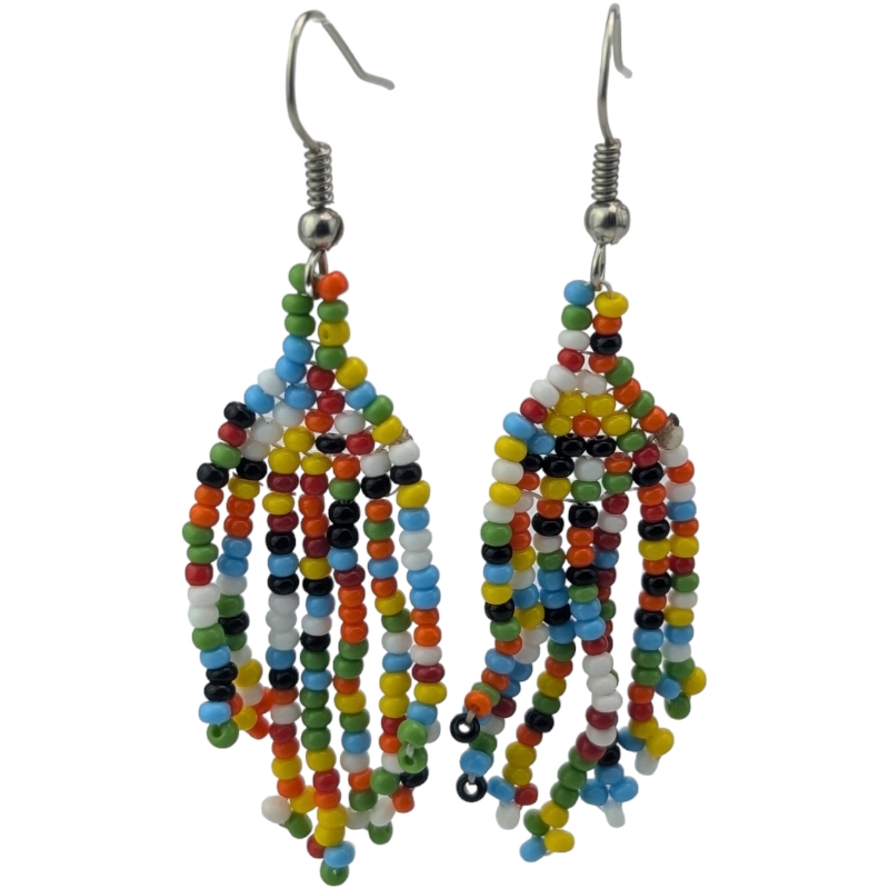 Maasai Elegance Beaded Dangle Earrings