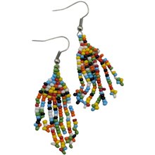 Maasai Elegance Beaded Dangle Earrings