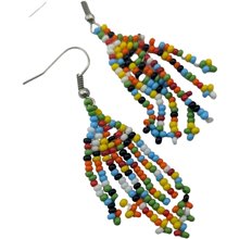 Maasai Elegance Beaded Dangle Earrings