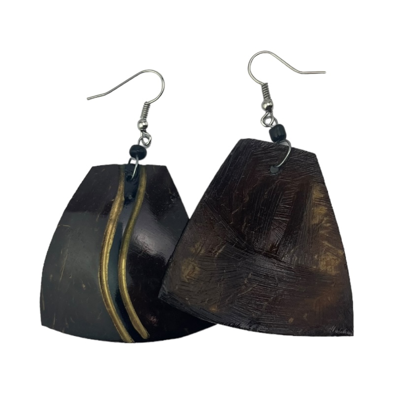 Coconut Shell Earrings 742-1-49