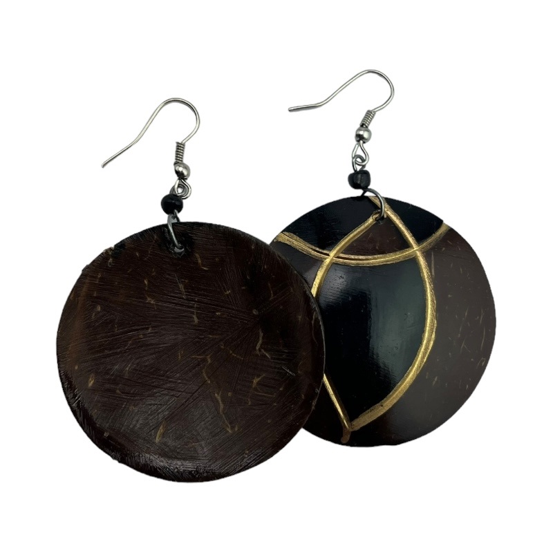 Coconut Shell Earrings 741-4-57