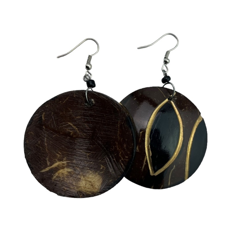 Coconut Shell Earrings 741-3-57