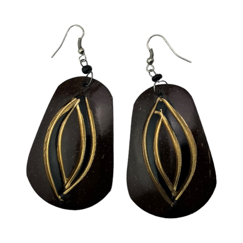 Coconut Shell Earrings 722-1-98