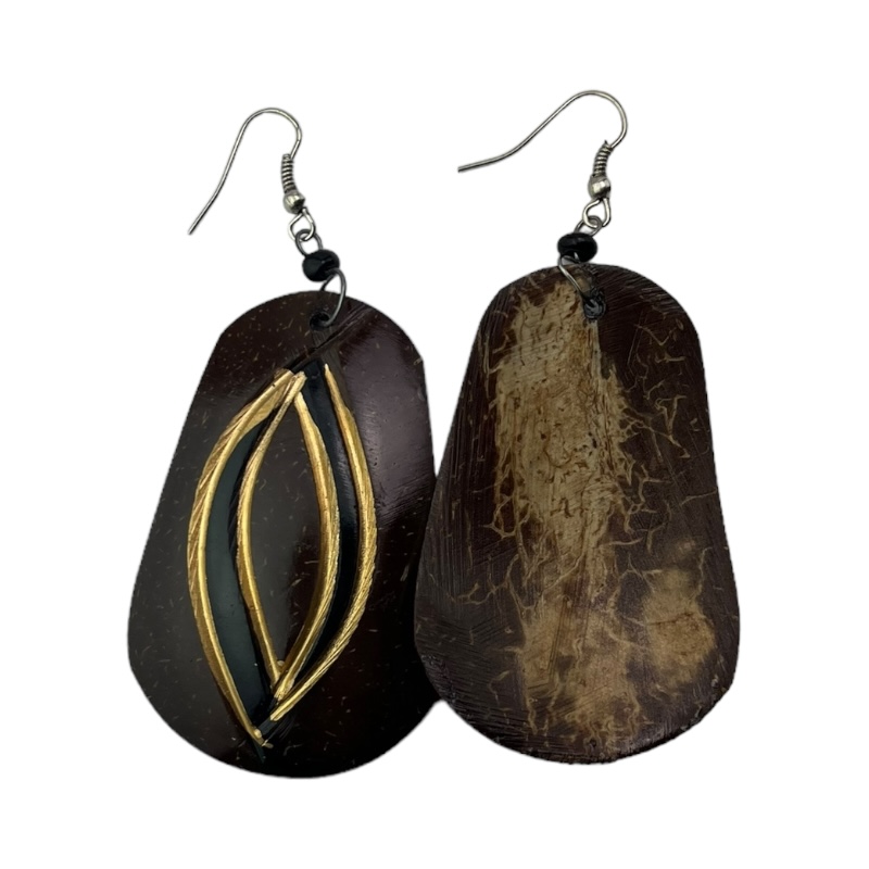 Coconut Shell Earrings 722-1-98