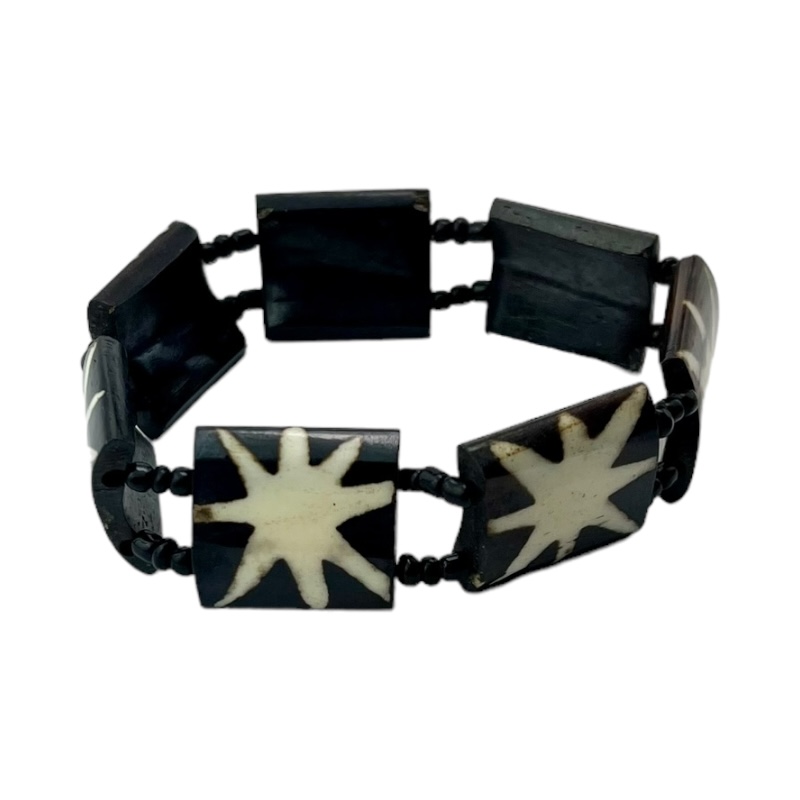 Batik Star Burst Print Stretch Bone Bracelet 273-32