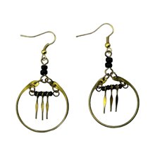 Brass Maasai Black Beads Earrings