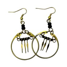 Brass Maasai Black Beads Earrings