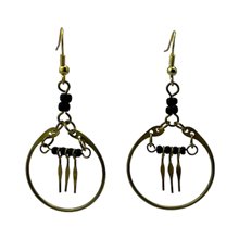 Brass Maasai Black Beads Earrings