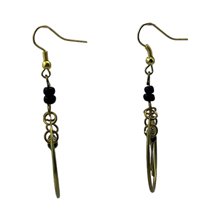 Brass Maasai Black Beads Earrings