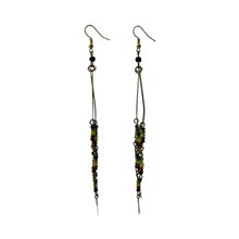 Brass Maasai Beads Rasta Earrings 124-26