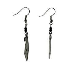 Silver Wire Maasai Bead Square Spiral Earrings