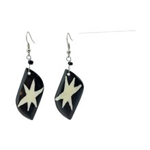 Batik Star Print Cow Bone Masai Earrings 713-87