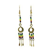 Brass Maasai Beads Rasta Earrings 168-26