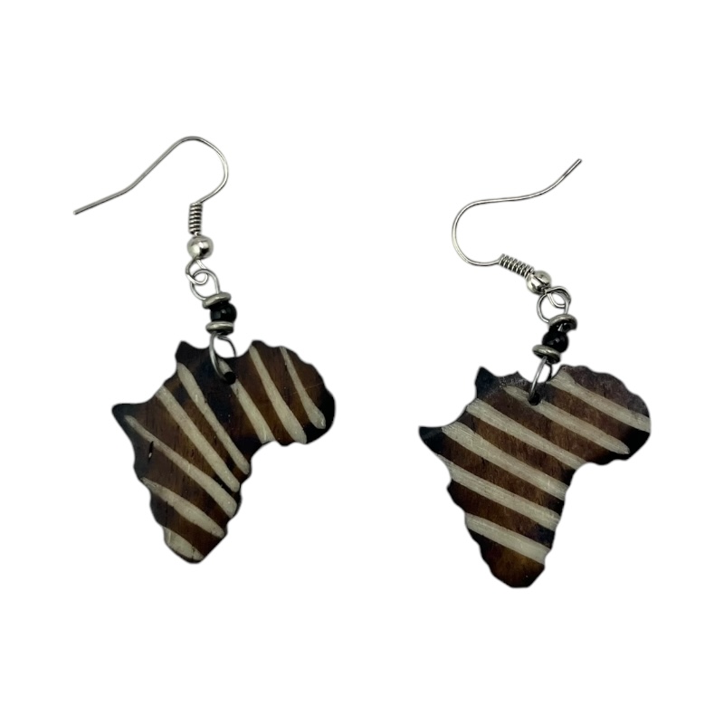 Brown African Shape Earrings