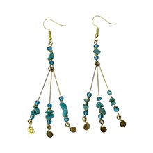 Brass Wire With Stones Earrings