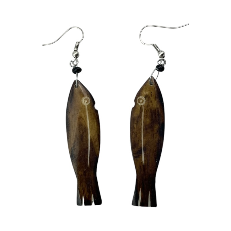 Cow Bone Fish Earrings 704-2-97