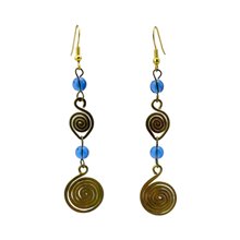 Raindrop Brass Earrings - Blue