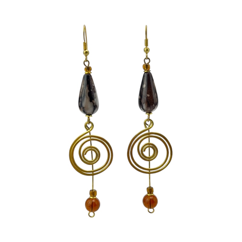 Wakati Brass Earrings