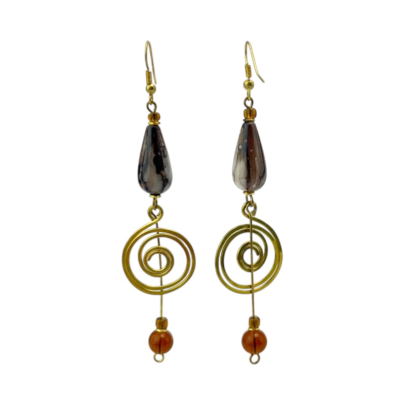 Wakati Brass Earrings