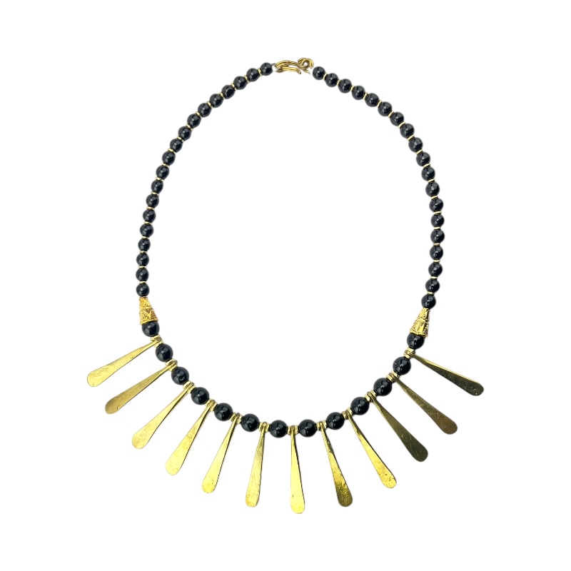 Brass Spokes Sunburst Necklace