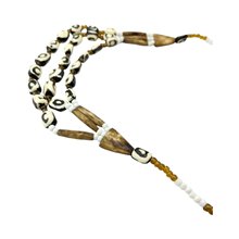 Batik Bone Trade Bead 3 Strand Necklace