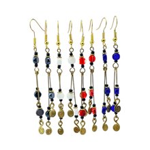 Brass Wire Double Rod and Coil Earrings