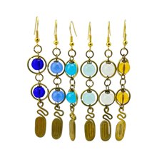 Raindrop Brass Earrings - White